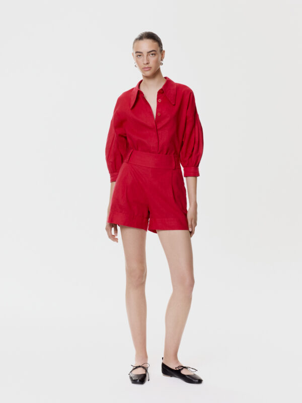 Szorty Linen Red